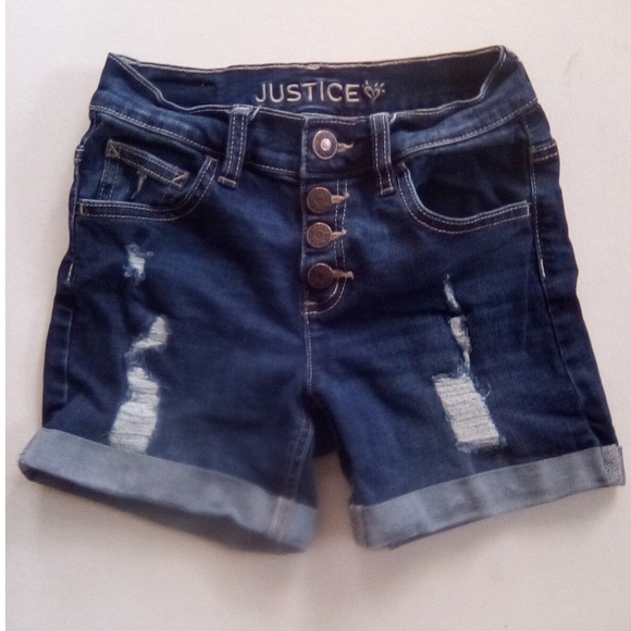 Justice Other - Justice Girls High Rise Button Front Denim‎ Shorts Size